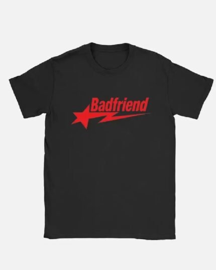 Bad Friend Letter Print Shirt Black/Red